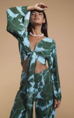 Πουκάμισο δετό Dancing Leopard TAKU-VINBLU /P0366 Vintage Palm Blue Base - Image 2