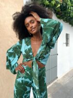 Πουκάμισο δετό Dancing Leopard TAKU-VINBLU /P0366 Vintage Palm Blue Base