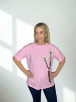 ΜΠΛΟΥΖΑ MARGARETS ΜΕ ΚΟΝΤΟ ΜΑΝΙΚΙ ΜΕ ΔΙΑΚΟΣΜΗΤΙΚΑ ΣΤΟΙΧΕΙΑ ΣΕ ΡΟΖ