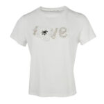 ΜΠΛΟΥΖΑ ΜΕ ΚΟΝΤΟ ΜΑΝΙΚΙ  FLOWER LOVE ΣΕ ΛΕΥΚΟ