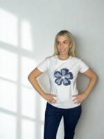 ΜΠΛΟΥΖΑ  LIVIA ΜΕ FLORAL ΔΙΑΚΟΣΜΗΤΙΚΑ ΣΤΟΙΧΕΙΑ ΣΕ ΛΕΥΚΟ ΚΑΙ ΣΙΕΛ - Image 2