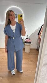 ΣΕΤ ΣΑΚΑΚΙ /ΠΑΝΤΕΛΟΝΙ  OLYMBIC 454654 ΜΕ ΧΡΥΣΟ ΚΟΥΜΠΙ ΣΕ ΜΠΛΕ/ΤΖΗΝ - Image 6