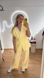 ΣΕΤ ΣΑΚΑΚΙ ΠΑΝΤΕΛΟΝΙ OLYMBIC 231333  ΜΕ ΧΡΥΣΟ ΚΟΥΜΠΙ ΣΕ ΚΙΤΡΙΝΟ - Image 6