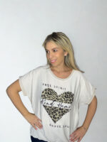 ΜΠΛΟΥΖΑ ΜΕ ΚΟΝΤΑ ΜΑΝΙΚΙΑ KARLA 342544 ΜΕ ΚΑΡΔΙΑ ΣΕ ΜΠΕΖ - Image 4