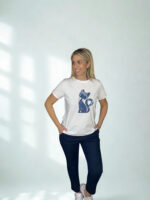 ΜΠΛΟΥΖΑ ΜΕ ΚΟΝΤΑ ΜΑΝΙΚΙΑ CAT LOVE ΜΕ ΤΖΙΝ ΛΕΠΤΟΜΕΡΕΙΑ ΣΕ ΛΕΥΚΟ - Image 3