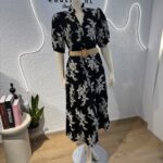 ΦΟΡΕΜΑ SERENA ΜΕ ΟΜΟΡΦΕΣ ΛΕΠΤΟΜΕΡΕΙΣ ΚΕΝΤΗΜΑΤΟΣ ONE SIZE ΜΑΥΡΟ-ΛΕΥΚΟ