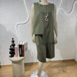 SET ANGELITA ΜΑΚΡΙΑ ΒΕΡΜΟΥΔΑ ΜΕ ΜΠΛΟΥΖΑ ΣΕ ΧΡΩΜΑ ΧΑΚΙ