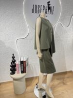 SET ANGELITA ΜΑΚΡΙΑ ΒΕΡΜΟΥΔΑ ΜΕ ΜΠΛΟΥΖΑ ΣΕ ΧΡΩΜΑ ΧΑΚΙ - Image 2