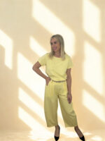 SET ITALIAN PONCHO ONE SIZE ΜΠΛΟΥΖΑ ΠΑΝΤΕΛΟΝΙ ΣΕ ΚΙΤΡΙΝΟ - Image 3