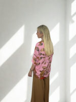 ΠΟΥΚΑΜΙΣΟ ALESSIA ONE SIZE  ΜΕ  FLORAL PRINT ΣΕ ΡΟΖ ΚΑΜΕΛ ΚΟΚΚΙΝΟ - Image 5