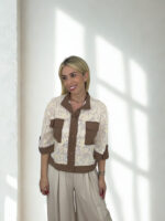 ΠΟΥΚΑΜΙΣΟ LACE CONTRAST CHIC ONE SIZE ΣΕ ΕΚΡΟΥ ΚΑΦΕ - Image 7