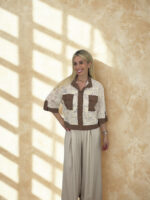 ΠΟΥΚΑΜΙΣΟ LACE CONTRAST CHIC ONE SIZE ΣΕ ΕΚΡΟΥ ΚΑΦΕ - Image 6