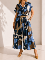 SET SAHARA ONE SIZE ΠΟΥΚΑΜΙΣΟ ΚΑΙ ΠΑΝΤΕΛΟΝΑ ΜΕ ΛΑΣΤΙΧΟ ΚΑΙ ΖΩΝΗ ΣΕ ΜΠΛΕ
