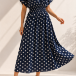 ΦΟΡΕΜΑ POLKA GRACE DRESS ONE SIZE ΣΕ ΜΠΛΕ