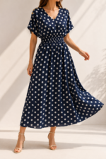 ΦΟΡΕΜΑ POLKA GRACE DRESS ONE SIZE ΣΕ ΜΠΛΕ