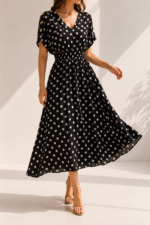 ΦΟΡΕΜΑ POLKA GRACE DRESS ONE SIZE ΣΕ ΜΑΥΡΟ - Image 4