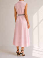 ΦΟΡΕΜΑ VERONA TAILORED DRESS ONE SIZE ΜΕ ΚΟΥΜΠΙΑ ΚΑΙ ΖΩΝΗ ΣΕ ΡΟΖ - Image 2